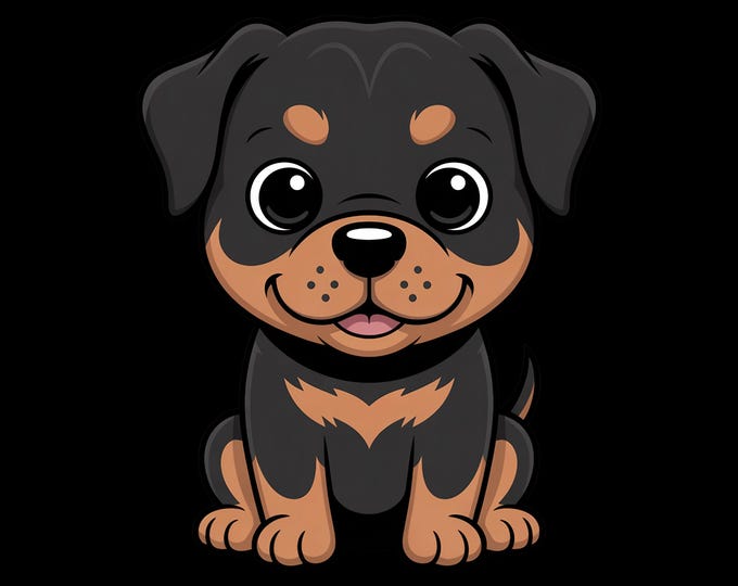 Rottweiler Clipart, Cute Dog Clipart, Baby Animal Clipart, Puppy Clipart, Dog Nursery Clipart, Baby Shower Clipart, Dog PNG