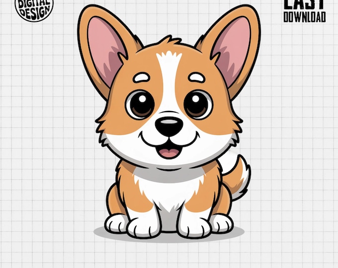 Corgi Puppy Clipart, Cute Baby Animal Clipart, Baby Nursery Clipart, Puppy Clipart, Baby Shower Clipart, Corgi Dog PNG