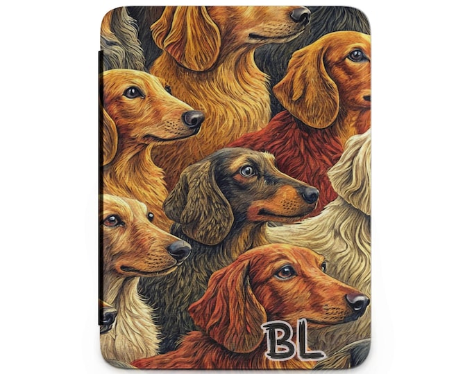 Dachshund Kindle Case, Sausage Dog Lover Gift, Cute Wiener Dog Pattern, Unique Kindle Protector, Popular Book Lover Gift, Dachshund Design