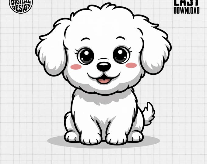 Maltese Dog Clipart, White Puppy Clipart, Dog Animal Clipart, Pet Nursery Clipart, Dog Shower Clipart, Puppy Dog PNG