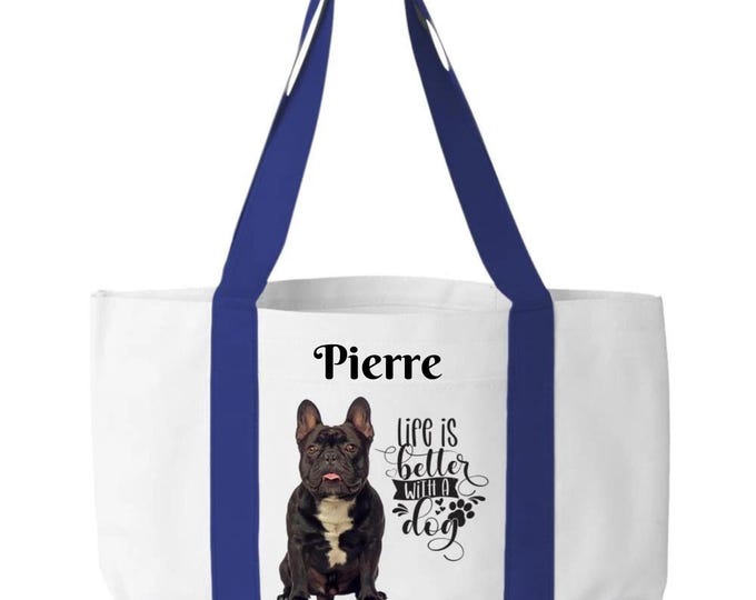 Life Is Better with a Dog Tote Bag, Cute Animal Print Tote Bag, Reusable Shopping Tote Bag, Dog Lover Tote, Birthday Gift Pet Owners