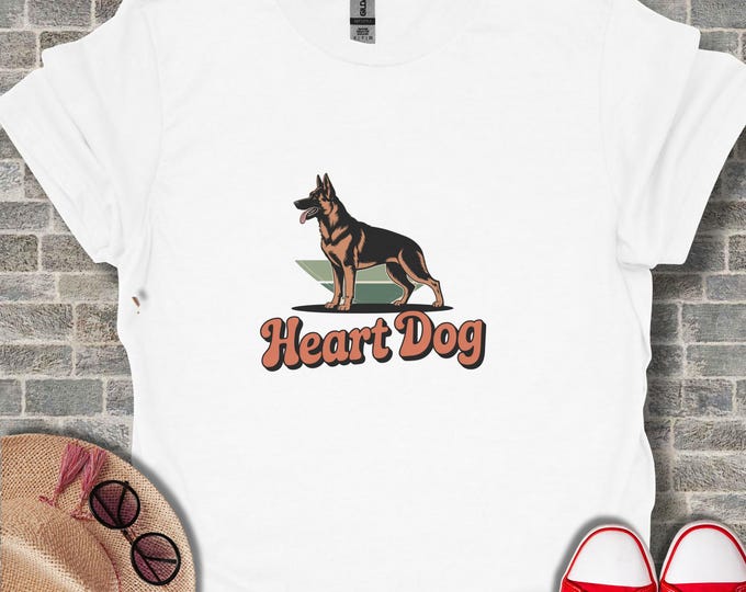 Heart Dog T-Shirt, German Shepherd Shirt, Dog Lover Gift, Trendy Shirt, Cute Dog Tee, Animal Shirt, Dog Breed Shirt, Unisex Shirt