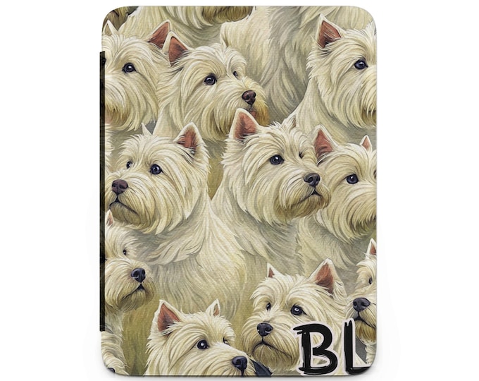 Westie Kindle Case, Dog Lover Gift, West Highland Terrier Kindle, Cute Pet Kindle Cover, Animal Pattern Kindle Case, Bookish Gift