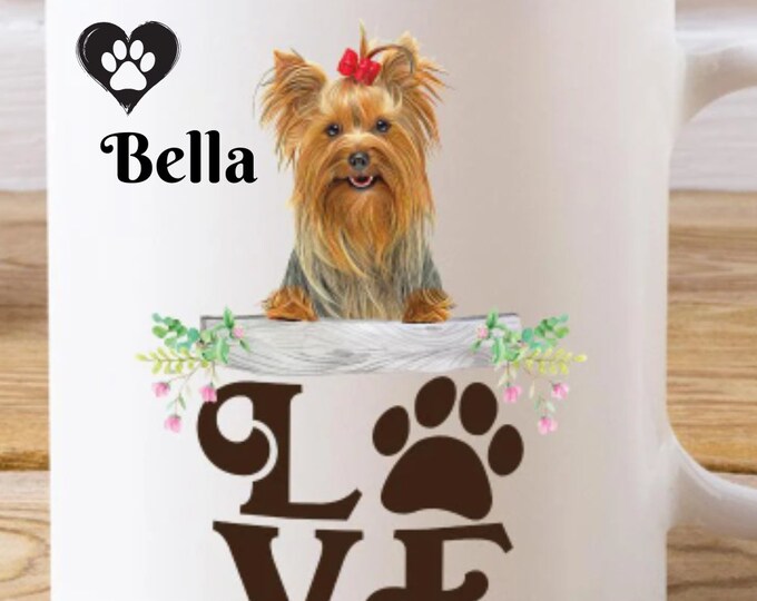 Yorkshire Terrier Lover Gift - Custom Ceramic Dog Mug - 11oz/15oz
