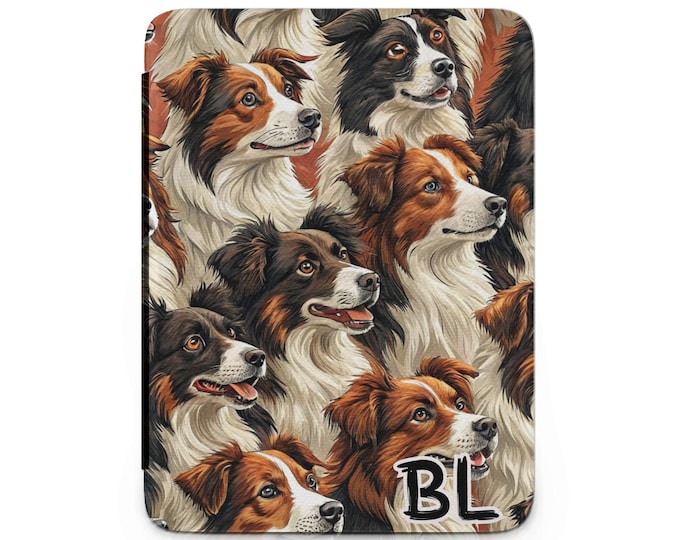 Border Collie Kindle Case Image, Cute Dog Pattern, Pet Lover Gift, Animal Art Print, Home Decor, Collie Gift Idea, Collie Decor Art