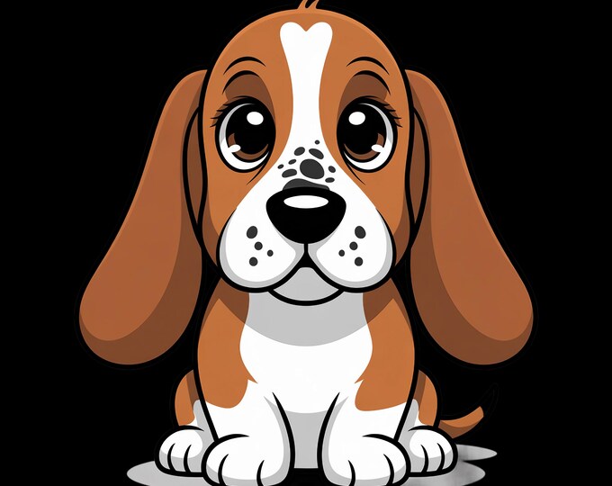 Basset Hound Clipart, Cute Puppy Clipart, Dog Clipart, Animal Clipart, Nursery Clipart, Baby Shower Clipart, Basset Hound PNG