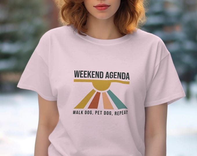 Weekend Agenda T-Shirt, Walk Dog Pet Dog, Repeat Tee, Dog Lover Gift, Dog Walk T-Shirt, Funny Dog Shirt, Dog Mom Shirt, Dog Dad TShirt