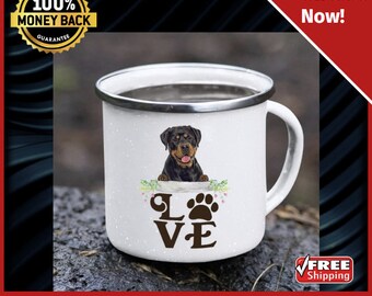 Custom Rottweiler Camping Mug: Funny Dog Lover Gift