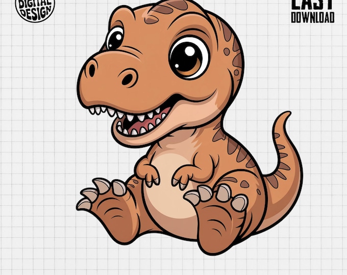 Baby Tyrannosaurus Clipart, Cute Animal Clipart, Nursery Clipart, Jurassic, Shower Clipart, Baby T-Rex PNG