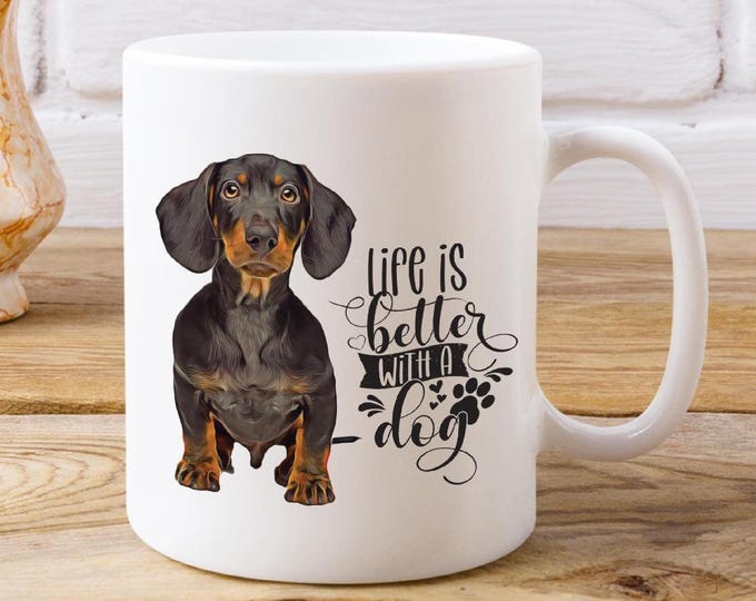 Custom Pet Mug Ceramic Dachshund Cup Large Size