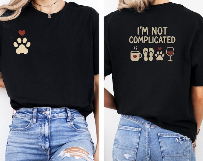 Coffee Dog Shirt Casual Style Comfort Wear Everyday Clothing Gift Idea Wine Lover Casual Outfit Simple Design Dog Mom Comfort Fashion Pet