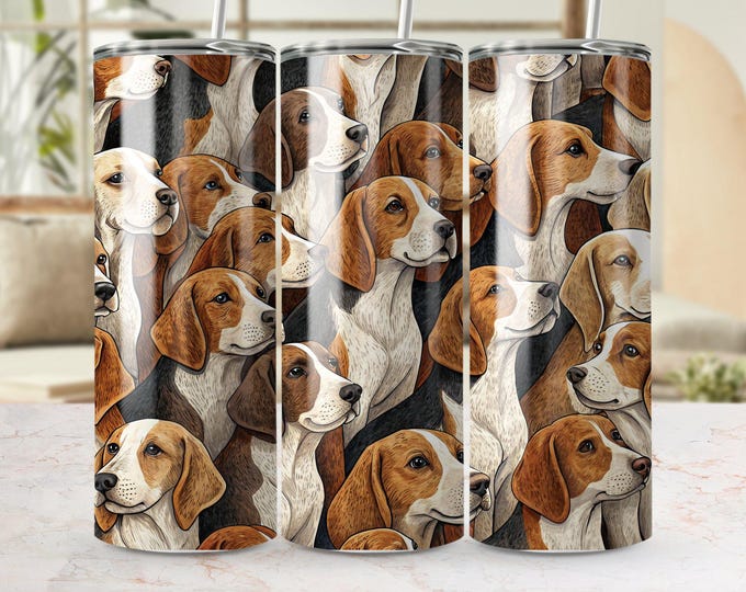 Beagle Tumbler Wrap, Dog Breed 20oz Skinny Tumbler PNG, Cute Puppy Sublimation Designs, Dog Lover Tumbler Wrap, Download