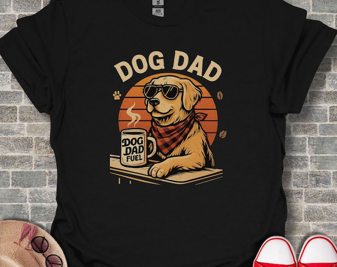 Dog Dad Shirt Dog Owner Gift Idea Pet Lover Graphic Tee Casual Wear Puppy Papa Clothing Style Canine Daddy Softstyle Cotton Dog Father Day
