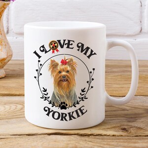 Yorkie Welpen Kaffeetasse - Süße Yorkie Geschenktasse für Hundeliebhaber - Entzückende Yorkie Print Kaffeetasse - Einzigartiges Yorkie Lover Trinkgeschirr