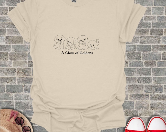 Golden Retriever Puppy T Shirt, Cute Dog Graphic Tee, Funny Dog Mom Shirt, Golden Retriever Gift, Puppy Lover Unisex Top, Dog Owner Tshirt
