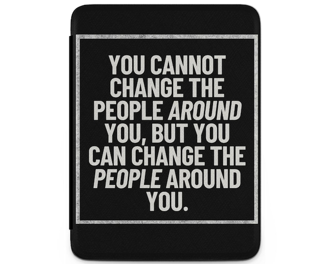 Motivational Quote Kindle Case, Inspirational Empowerment E-Reader Cover, Self-Improvement Leather Sleeve, Minimalist Reader Accessory
