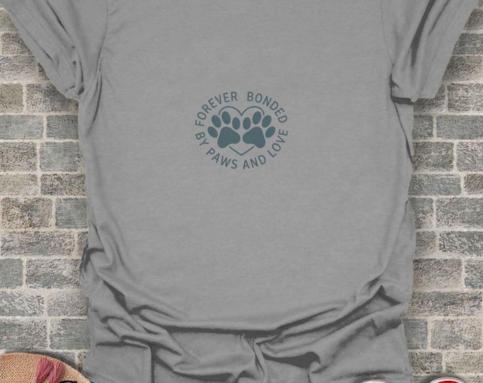 Heart Paw Print T-Shirt: Pet Lover Gift - Soft Cotton Tee