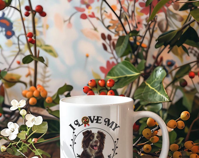 Border Collie Mug Dog Lover Morning Coffee Cup Gift Ceramic Quote Heartfelt Message Pet Owner Present Idea Inspirational Design Canine Theme