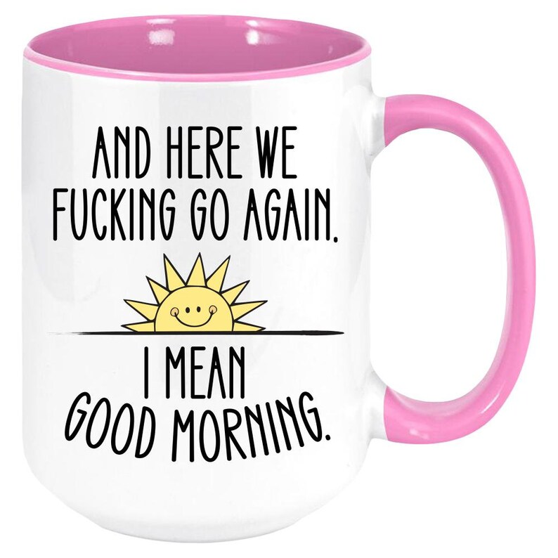 Rude Mug Gift Office Party Cup Inappropriate Mug Sarcasm Gift Large Colorful Mug Sassy Coffee Mug Pink
