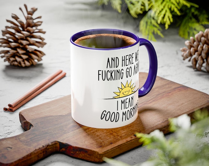 F Bomb Mug Funny Mug for Work Ceramic Coffee Mug: Colorful "Good Morning" Design, 11oz, Office Humor Cup