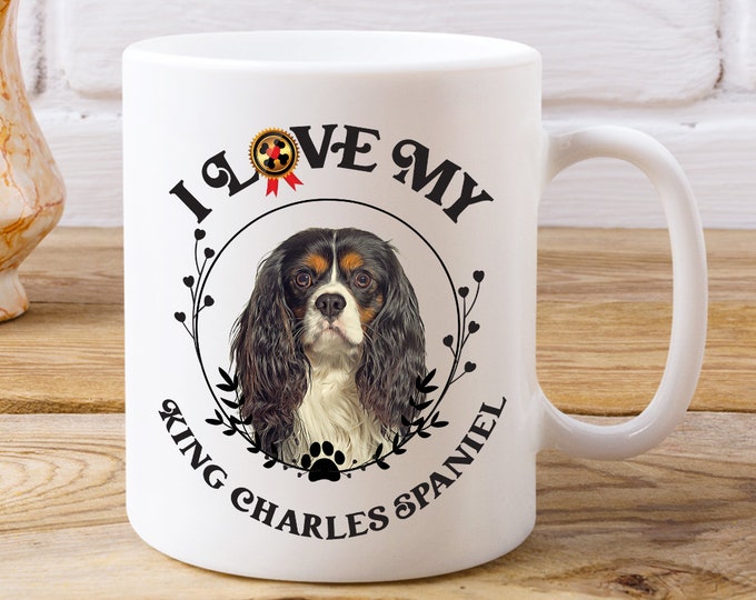 King Charles Spaniel  Coffee Mug Dog Lover Mug Ceramic Coffee Cup Cute Dog Mom Gift Kennel Club Present Dog Show Lover Puppy Gift Mom