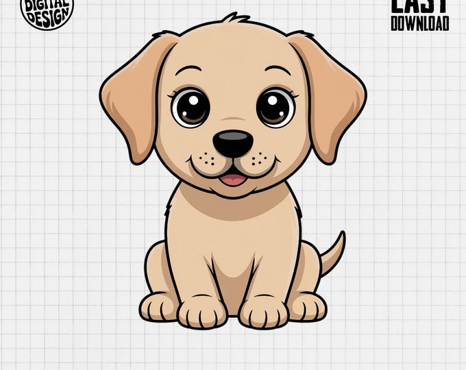 Labrador Puppy Clipart, Cute Animal Clipart, Puppy Nursery Clipart, Dog Clipart, Baby Shower Clipart, Labrador PNG, Digital