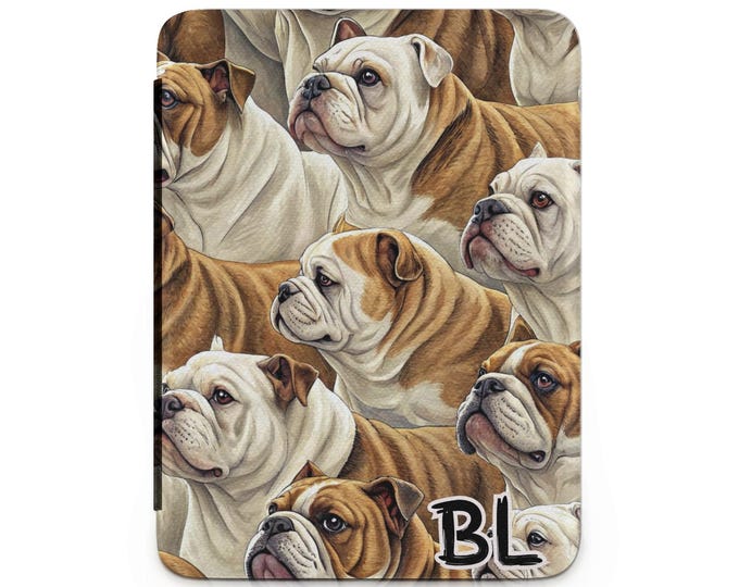 Kindle Case Bulldog Mania, Dog Lover Gift, Pet Pattern Art, Cute Animal Print, Dog Breed Design, Unique Misc Products, Digital Bulldog Image