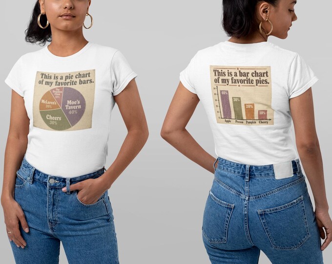 Funny Bar Pie Chart Graphic Tee, Humor Novelty T Shirt, Sarcastic Drinking Tshirt, Retro Vintage Comedy Unisex Top, Cool Pub Lover Gift