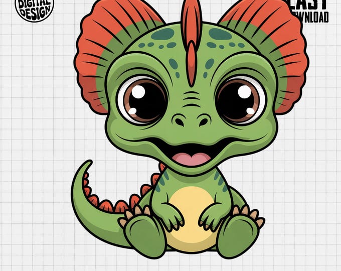 Baby Dimetrodon Clipart, Cute Baby Animal Clipart, Baby Nursery Clipart, Jurassic Safari, Baby Shower Clipart, Dimetrodon PNG