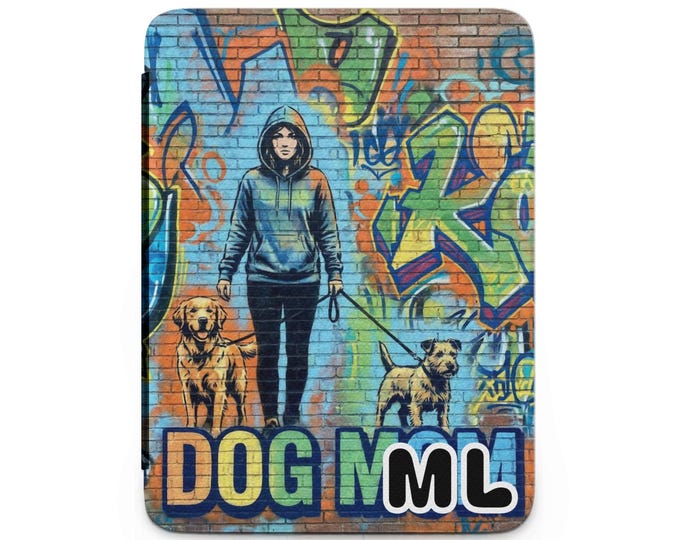 Dog Mom Kindle Case, Graffiti Art, Book Lover Gift, Unique Kindle Cover, Trendy Reader Accessory, Canine Kindle Protector
