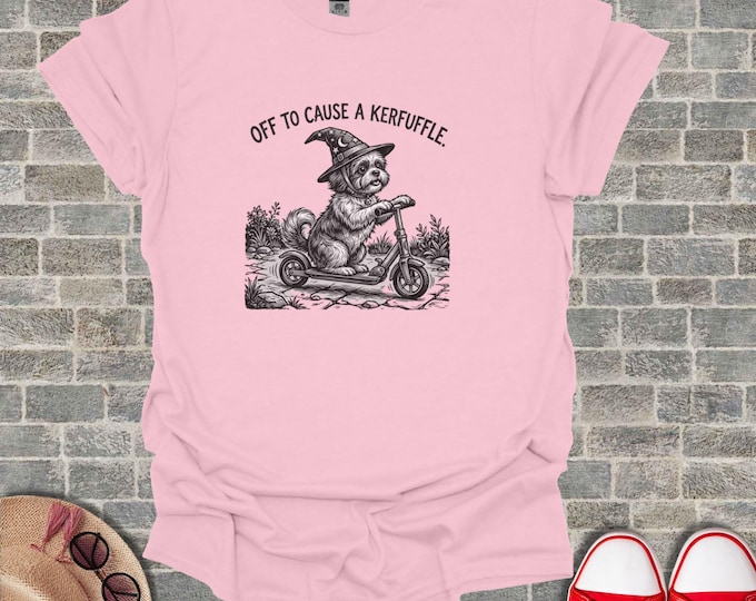 Funny Dog Shirt Wizard Hat Scooter Tshirt Design Cute Shih Tzu Tee Magical Pet Owner Gift Whimsical Apparel Lhasa Apso Wizard Clothing