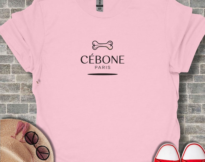 Cebone Paris T-Shirt, Dog Bone Tee, Parisian Style, Minimalist Shirt, Trendy Fashion T-Shirt, Gift for Dog Lover, Paris Souvenir