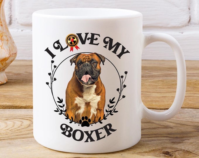Ceramic Doggie Mug Boxer Dog Mug Gift For Dog Lover Personalized Dog Gift Coffee Mug Gift Dog Mom Pet Mug Coffee Mug For Pet Person Dog Mug