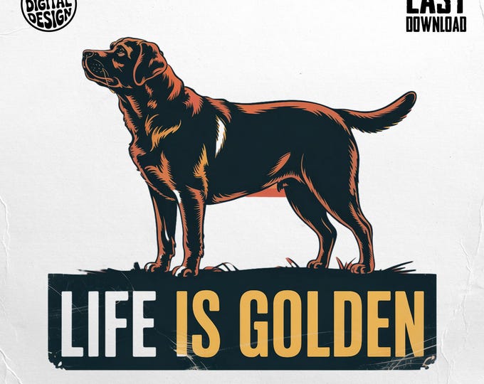 Labrador Clipart, Labrador Dog Clipart, Golden Life, Dog Nursery Clipart, Puppy Clipart, Dog Lover PNG, Labrador T-Shirt, Labrador Digital