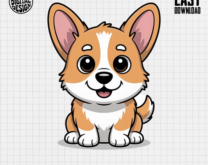 Corgi Puppy Clipart, Cute Baby Animal Clipart, Baby Nursery Clipart, Puppy Clipart, Baby Shower Clipart, Corgi Dog PNG