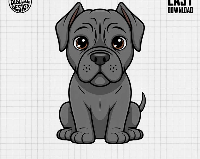 Cane Corso Clipart, Cute Puppy Clipart, Baby Animal Clipart, Dog Clipart, Puppy Nursery Clipart, Cute Dog PNG, Dog Breed Clipart