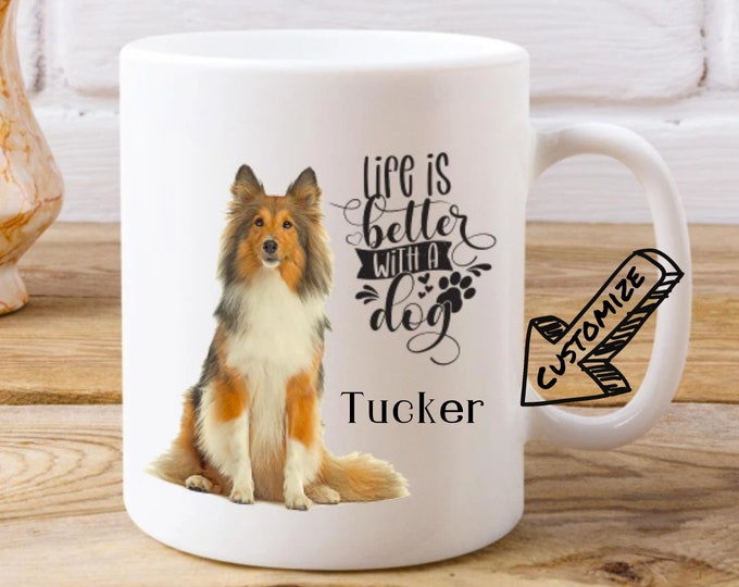 Ceramic Doggie Cup Sheltie Coffee Mug Personalized Ceramic Dog Mug Custom Dog Coffee Mug Dog Lover Mug Ceramic Dog Mug With Name Gift