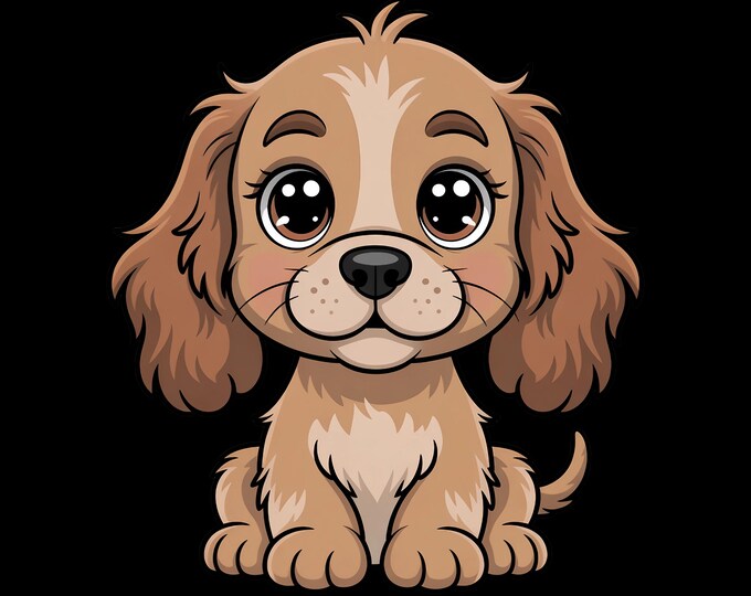 Baby Cocker Spaniel Clipart, Cute Puppy Animal Clipart, Baby Nursery Clipart, Dog Clipart, Baby Shower Clipart, Puppy PNG