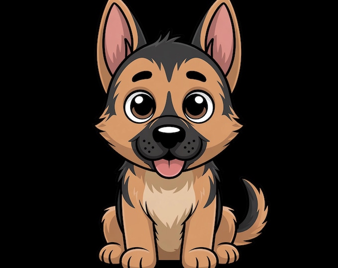German Shepherd Clipart, Cute Puppy Clipart, Dog Clipart, Baby Animal Clipart, Nursery Clipart, Baby Shower Clipart, Dog PNG