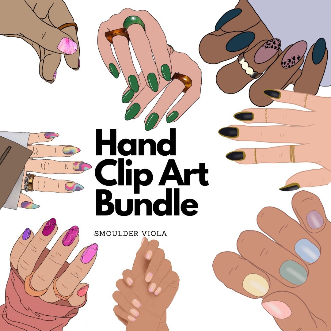 27 Hand and Nail Clip Art Bundle - Etsy