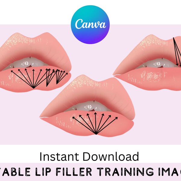 Lip Filler Training Images, Clip Art adjustable arrows on canva