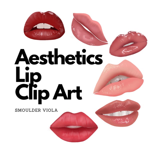 6 Aesthetics Lip Clip Art Bundle