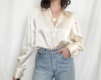 Ralph Lauren Champagne Silk Button Down