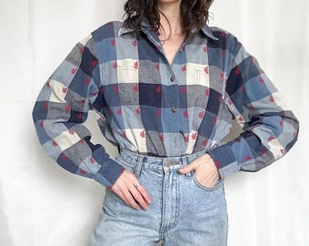 Vintage Western Checkered Button Up