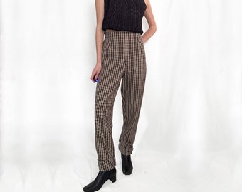 Vintage 90s Checkered Cotton Pants