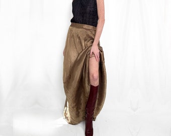 Vintage Gold Organza Maxi Skirt