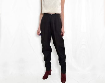 Vintage Max Mara Black Linen Trouser