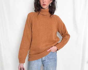 Vintage Ochre Gold Chunky Turtleneck Sweater