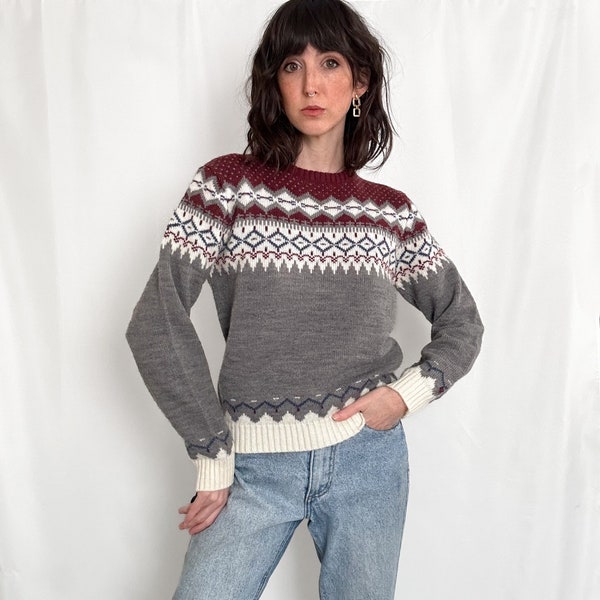 Vintage 70s 80s Retro Fair Isle Sweater