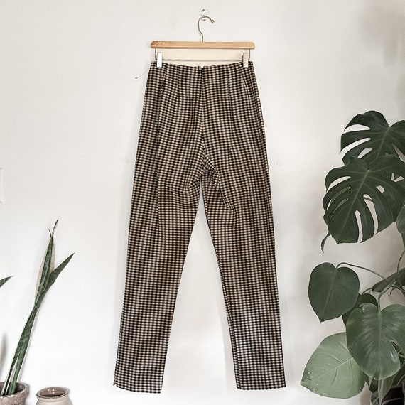 Vintage 90s Checkered Cotton Pants - image 2